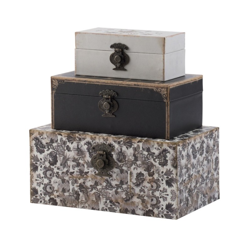 Artekko Box Πολύχρωμα MDF Διακοσμητικά Κουτιά Κοσμηματοθήκες (19x31x14)cm 3pcs