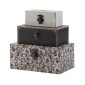 Artekko Box Διακοσμητικό Κουτί Κοσμηματοθήκη MDF Πολύχρωμο (19x31x14)cm Σετ/3