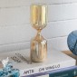 Artekko Hourglass Γυάλινη Κλεψύδρα σε Μελί Απόχρωση με Λευκή Άμμο (6x6x20.2)cm