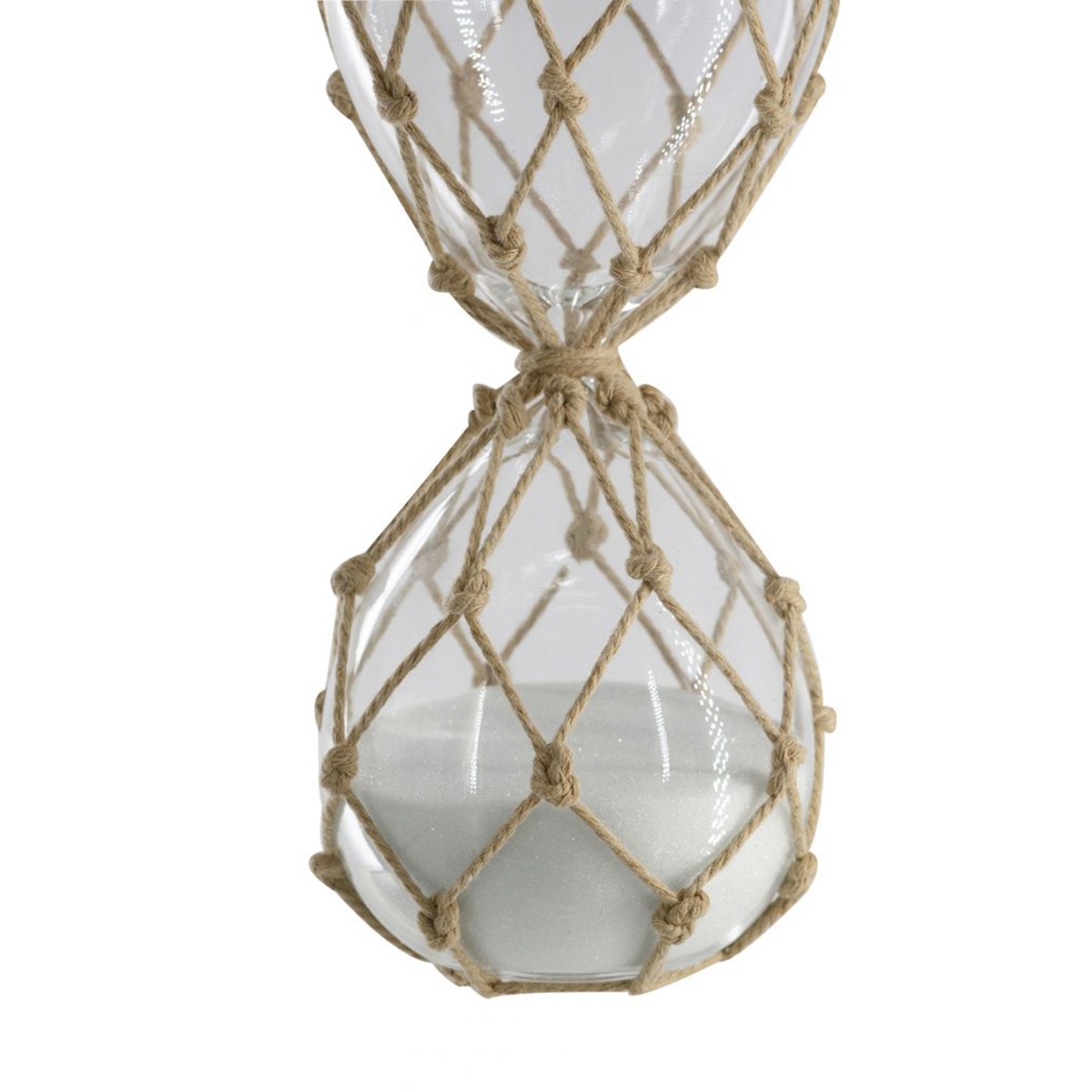 Artekko Hourglass Γυάλινη Κλεψύδρα με Σχοινί και Λευκή Άμμο (9.6x9.6x25.4)cm