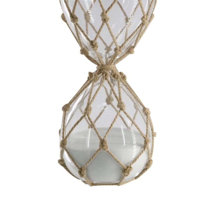 Artekko Hourglass Γυάλινη Κλεψύδρα με Σχοινί και Λευκή Άμμο (9.6x9.6x25.4)cm