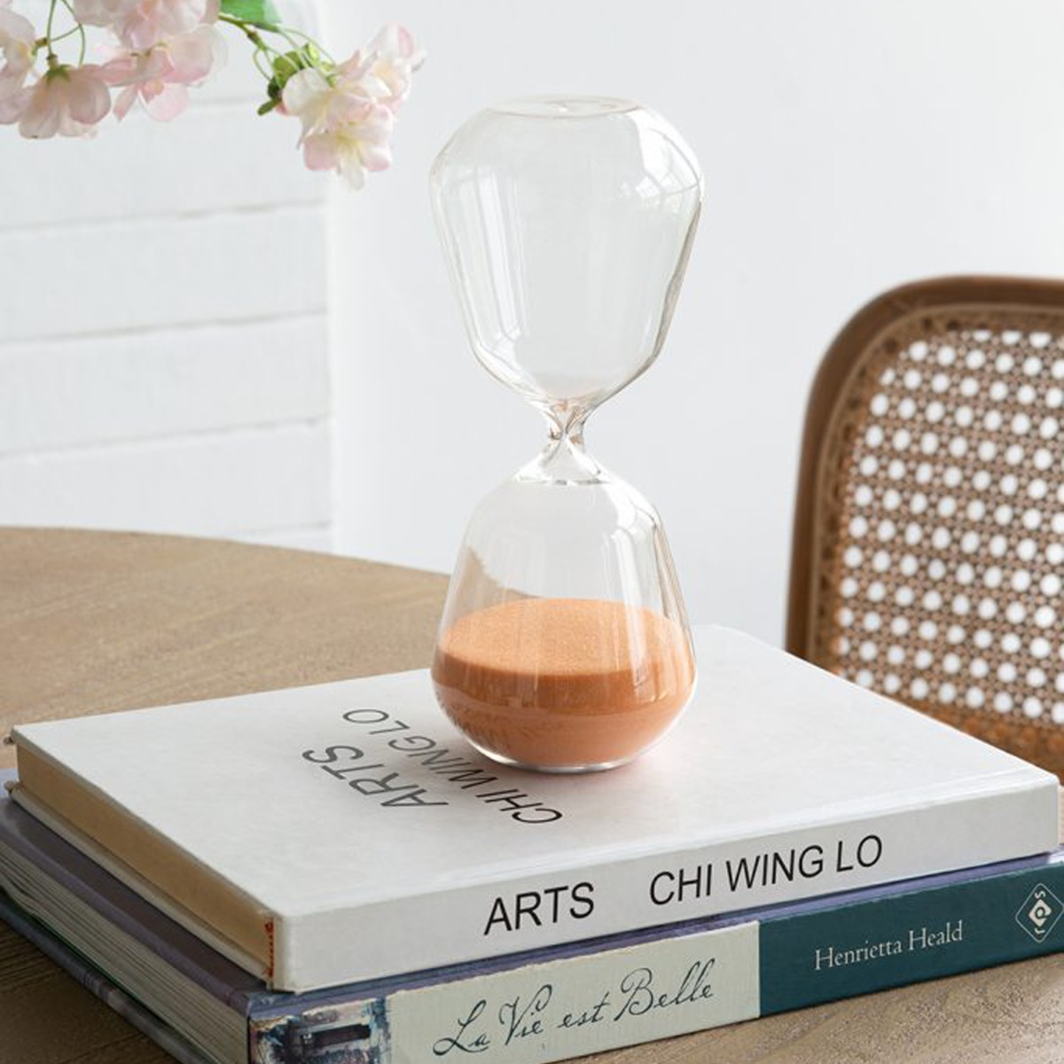 Artekko Hourglass Γυάλινη Κλεψύδρα με Πορτοκαλί Άμμο (8.3x8.3x20.3)cm