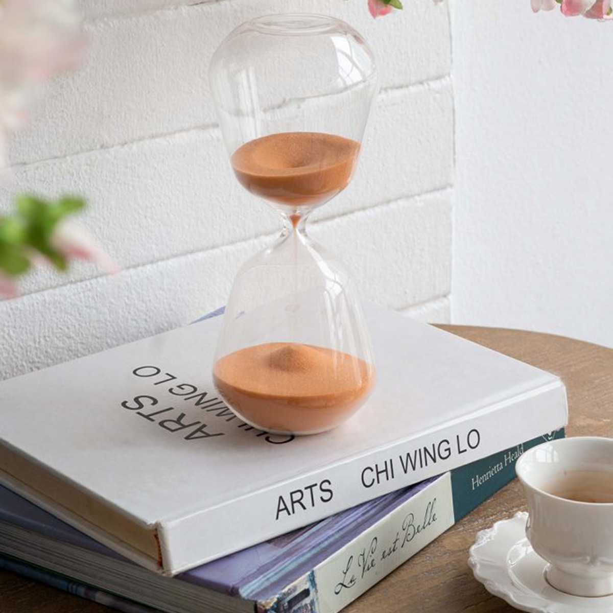 Artekko Hourglass Γυάλινη Κλεψύδρα με Πορτοκαλί Άμμο (8.3x8.3x20.3)cm