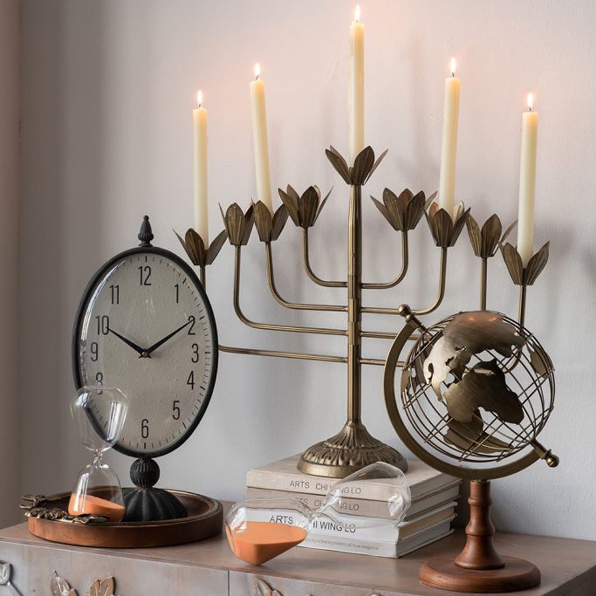 Artekko Hourglass Γυάλινη Κλεψύδρα με Πορτοκαλί Άμμο (8.3x8.3x20.3)cm