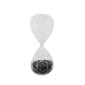 Artekko Hourglass Γυάλινη Κλεψύδρα με Ανάγλυφο Τριαντάφυλλο και Μαύρη Άμμο (8.6x8.6x20.4)cm