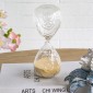 Artekko Hourglass Γυάλινη Κλεψύδρα με Ανάγλυφο Τριαντάφυλλο και Μπεζ Άμμο (8.6x8.6x20.4)cm