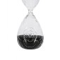 Artekko Hourglass Γυάλινη Κλεψύδρα με Ανάγλυφο Τριαντάφυλλο και Μαύρη Άμμο (9.8x9.8x25.4)cm