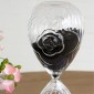 Artekko Hourglass Γυάλινη Κλεψύδρα με Ανάγλυφο Τριαντάφυλλο και Μαύρη Άμμο (9.8x9.8x25.4)cm