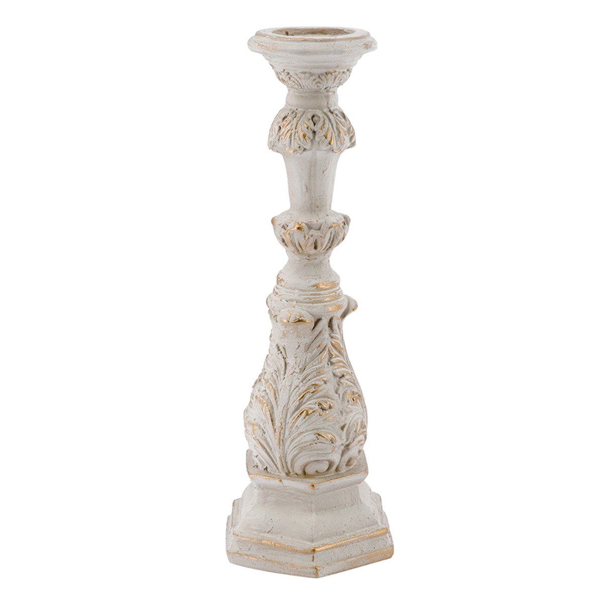 Artekko Cement Κηροπήγιο από Μαγνήσιο σε Λευκή Πατίνα (19.8x18x52.5)cm