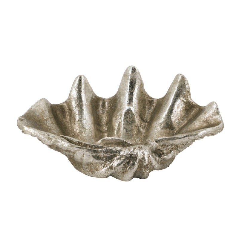 Artekko Shell Ασημί Διακοσμητικό Κοχύλι από Μαγνήσιο (58x35x25)cm