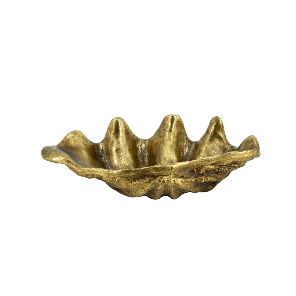 Artekko Shell Χρυσό Διακοσμητικό Κοχύλι από Μαγνήσιο (50x27x14)cm