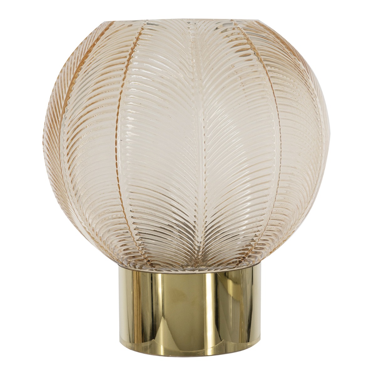 Artekko Aphelios Γυάλινο Κηροπήγιο σε Μελί Απόχρωση (20.5x20.5x24)cm