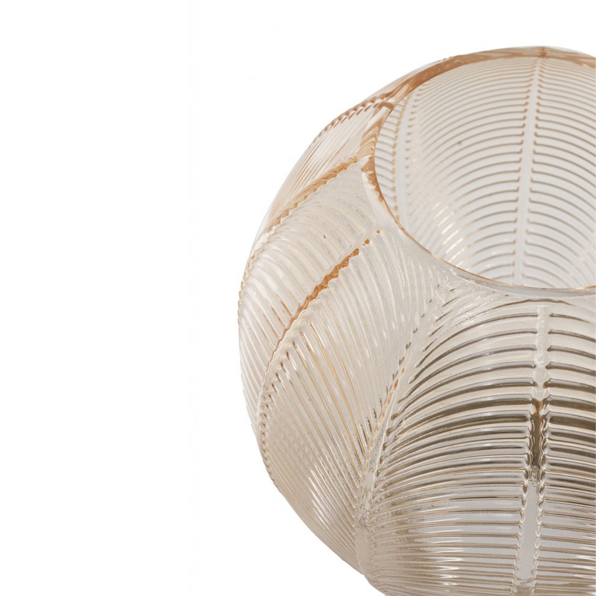 Artekko Aphelios Γυάλινο Κηροπήγιο σε Μελί Απόχρωση (20.5x20.5x24)cm