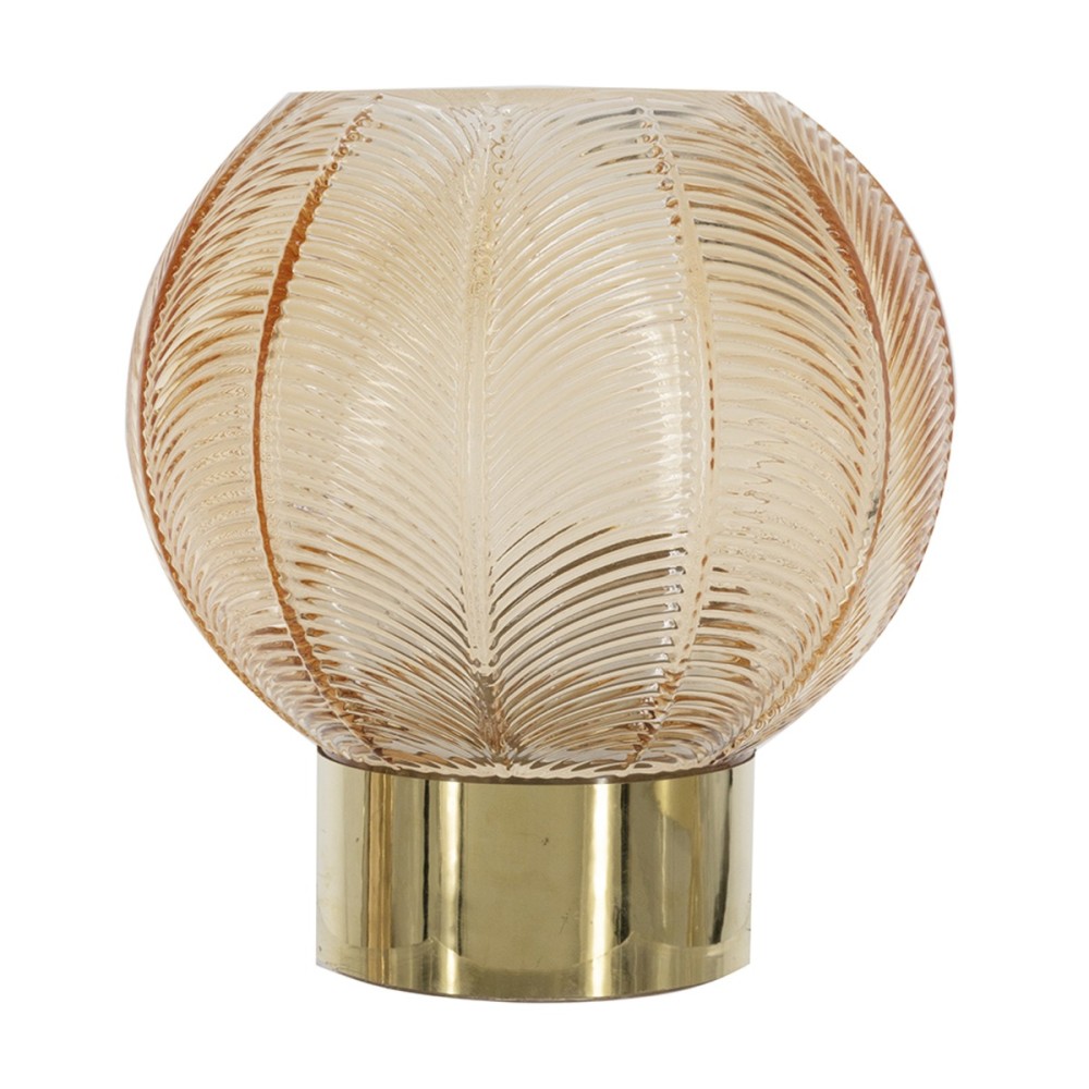 Artekko Aphelios Γυάλινο Κηροπήγιο σε Μελί Απόχρωση (15x15x17)cm