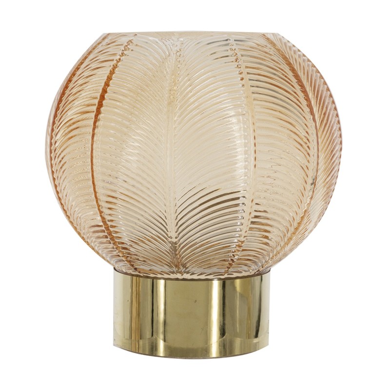 Artekko Aphelios Γυάλινο Κηροπήγιο σε Μελί Απόχρωση (15x15x17)cm