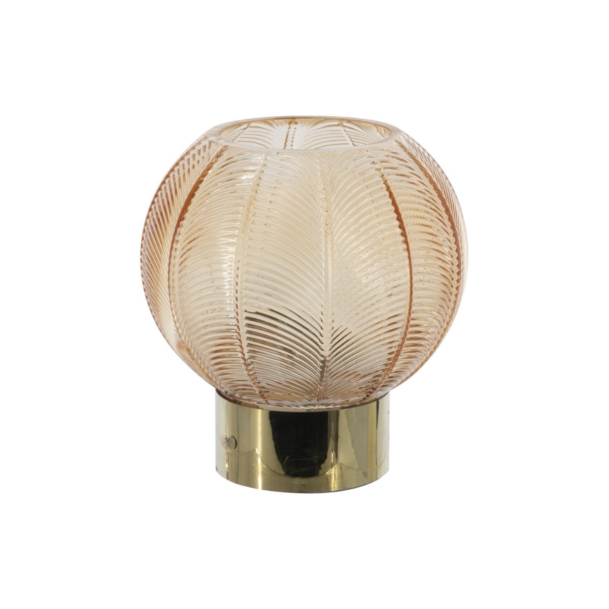 Artekko Aphelios Γυάλινο Κηροπήγιο σε Μελί Απόχρωση (15x15x17)cm