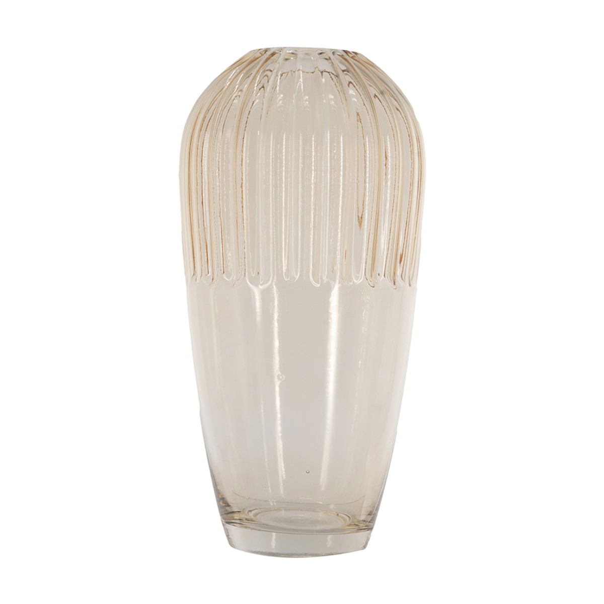 Artekko Aphelios Γυάλινο Βάζο σε Μελί Απόχρωση (14.5x14.5x30)cm