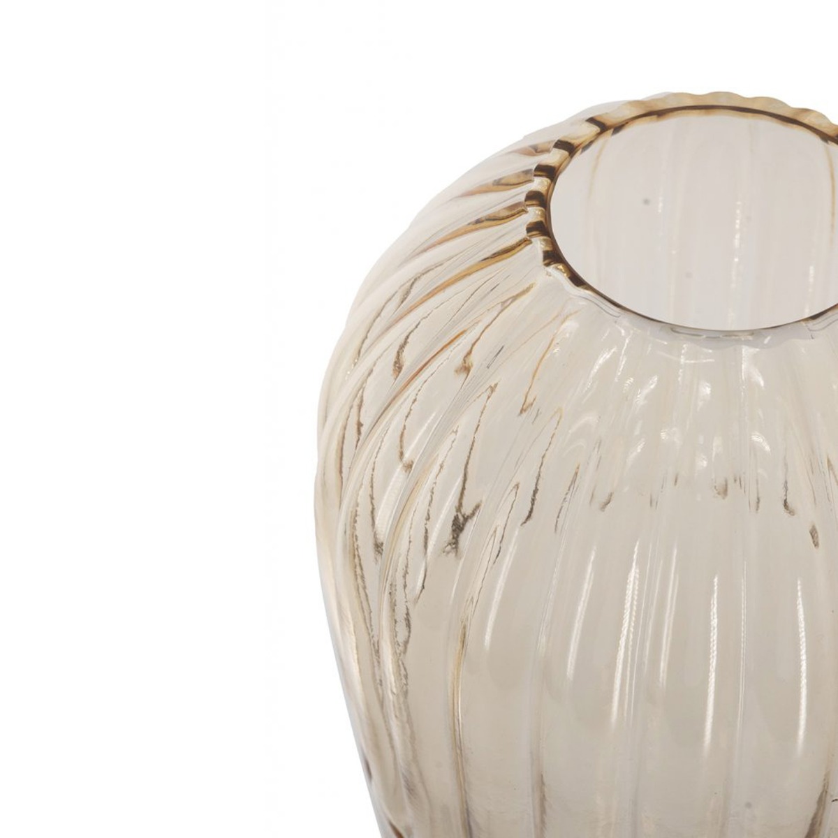 Artekko Aphelios Γυάλινο Βάζο σε Μελί Απόχρωση (14.5x14.5x30)cm