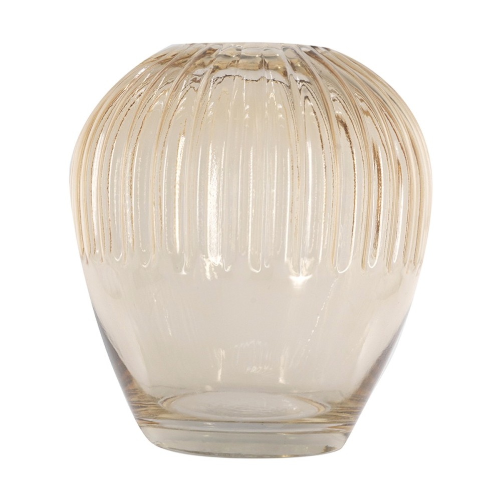 Artekko Aphelios Γυάλινο Βάζο σε Μελί Απόχρωση (19x19x22)cm