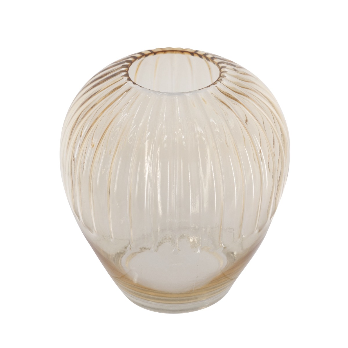 Artekko Aphelios Γυάλινο Βάζο σε Μελί Απόχρωση (19x19x22)cm