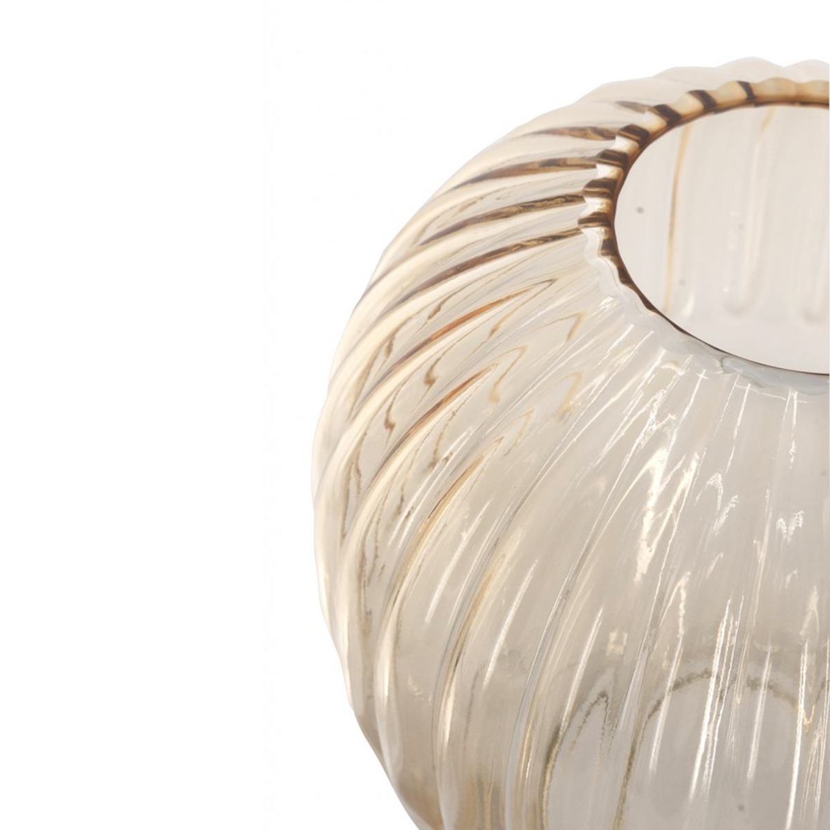 Artekko Aphelios Γυάλινο Βάζο σε Μελί Απόχρωση (19x19x22)cm