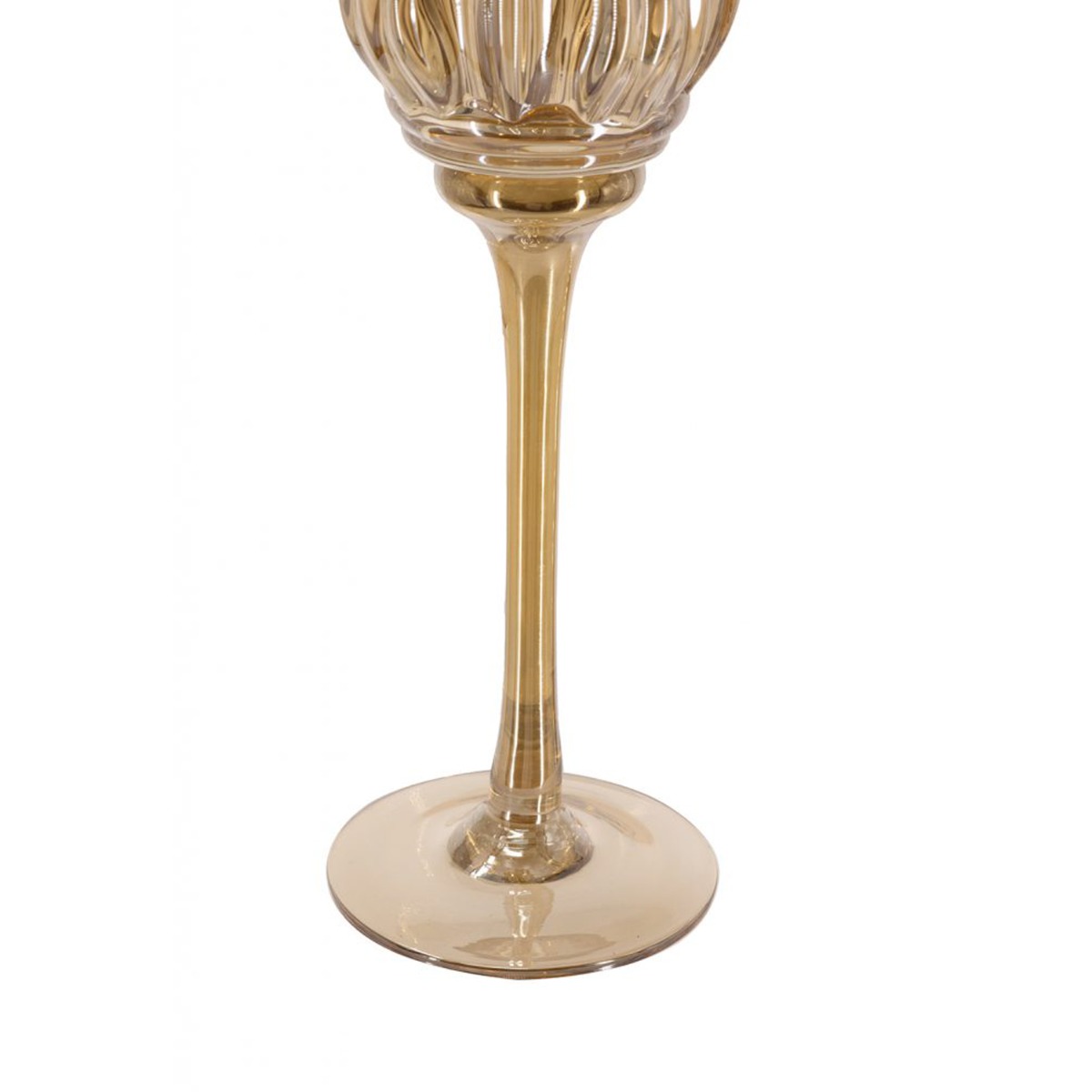 Artekko Aphelios Γυάλινα Κηροπήγια σε Μελί Απόχρωση (7.6x7.6x27)cm 3pcs