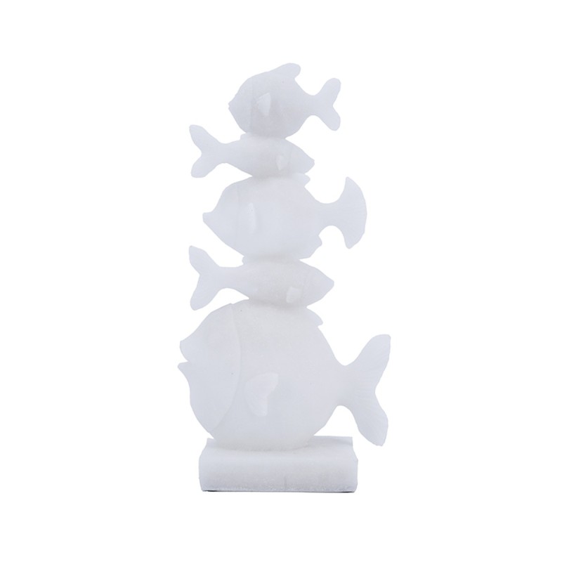Artekko Animal Λευκά Διακοσμητικά Ψάρια Ρητίνης (16x8.2x30.5)cm