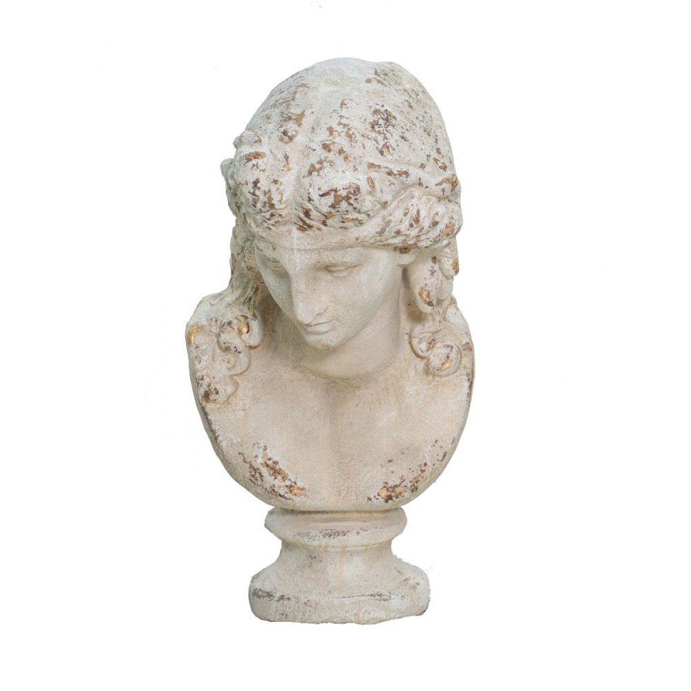 Artekko Statue Διακοσμητική Προτομή από Μαγνήσιο Λευκή Πατίνα (38x43x72)cm