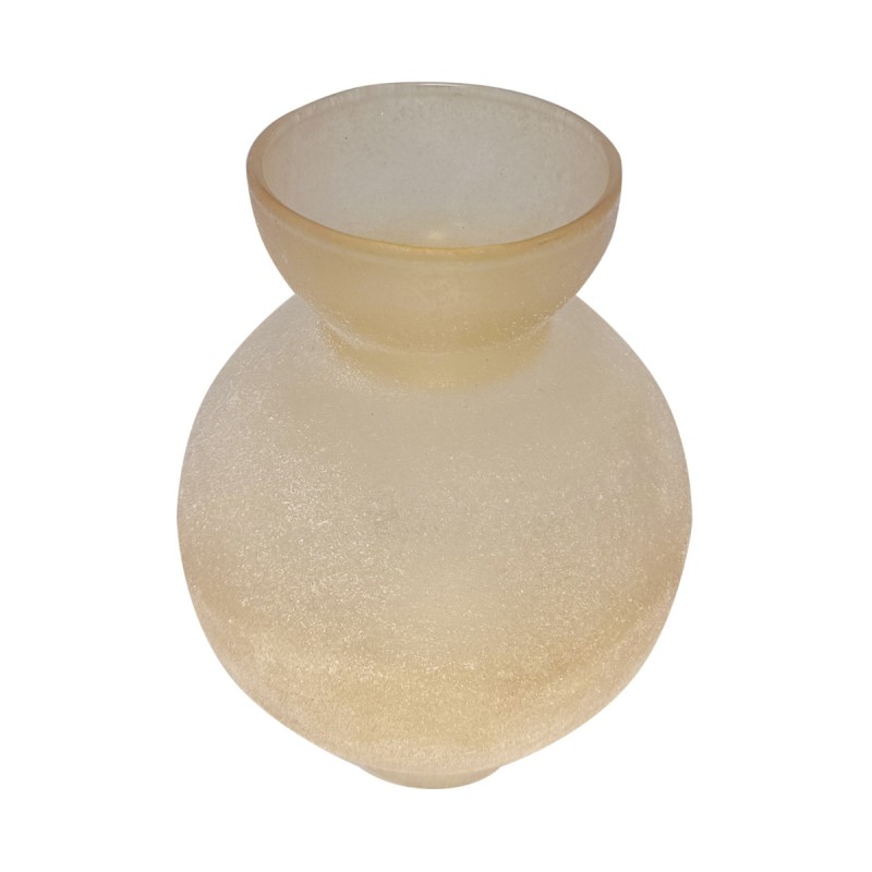 Artekko Frosted Γυάλινο Βάζο σε Μελί Απόχρωση (15.2x15.2x21.6)cm