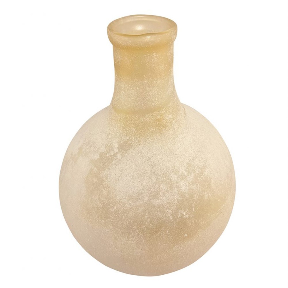 Artekko Frosted Γυάλινο Βάζο σε Μελί Απόχρωση (20.3x20.3x27.9)cm