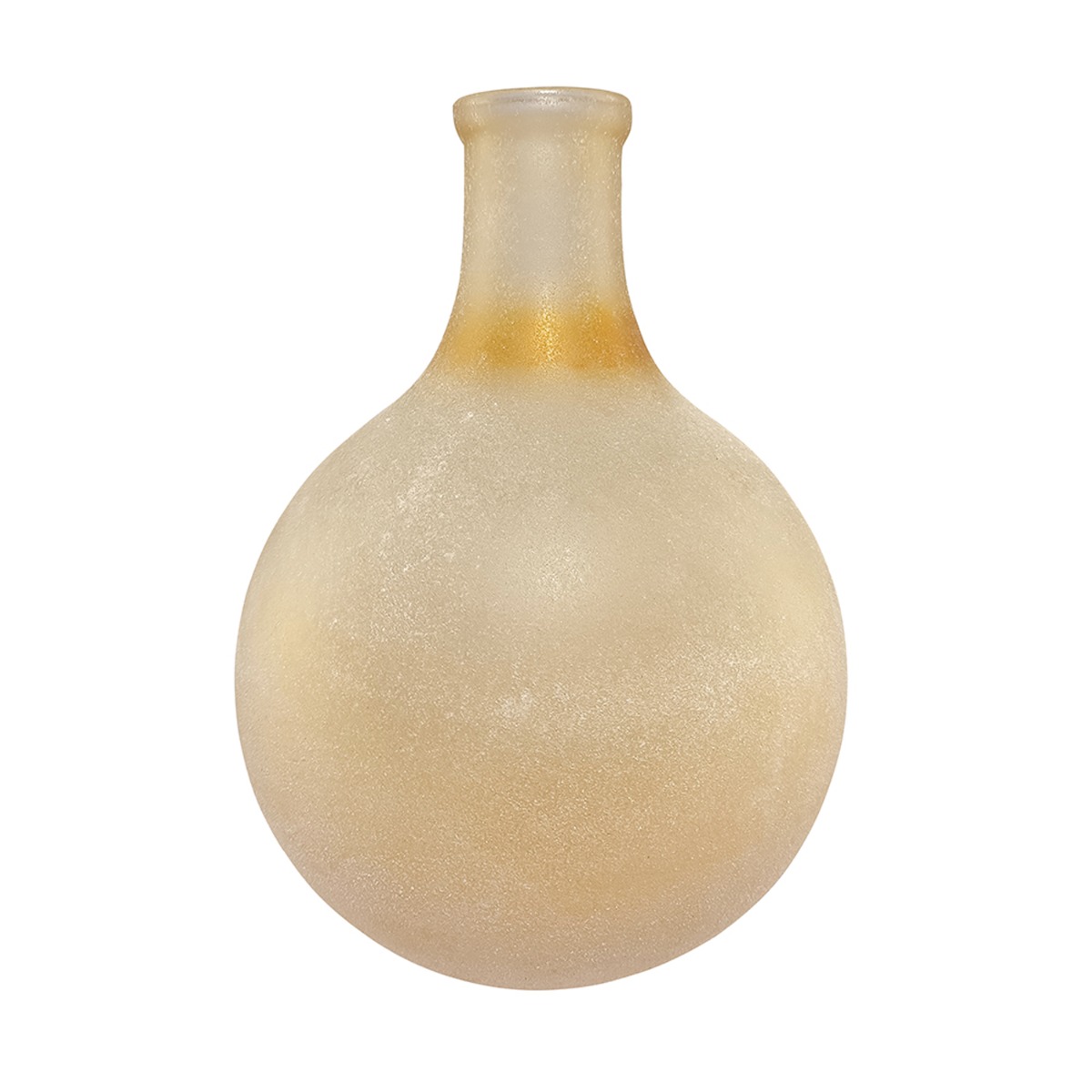 Artekko Frosted Γυάλινο Βάζο σε Μελί Απόχρωση (20.3x20.3x27.9)cm