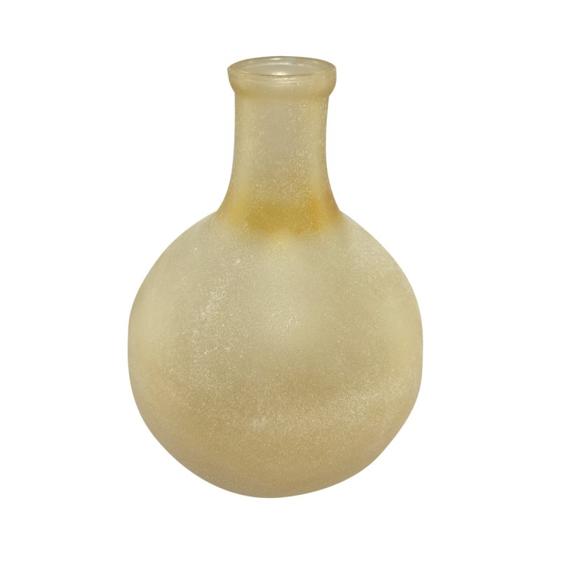 Artekko Frosted Γυάλινο Βάζο σε Μελί Απόχρωση (20.3x20.3x27.9)cm