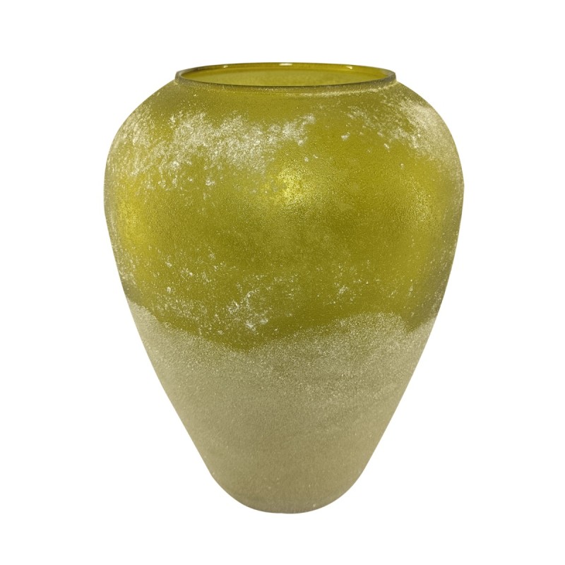 Artekko Frosted Γυάλινο Βάζο σε Πράσινο Απόχρωση (19.8x19.8x25.4)cm