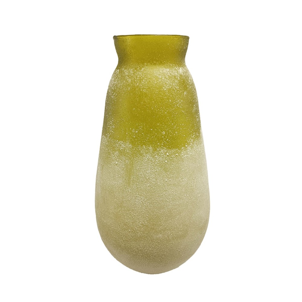 Artekko Frosted Γυάλινο Βάζο σε Πράσινο Απόχρωση (16.5x16.5x31.8)cm