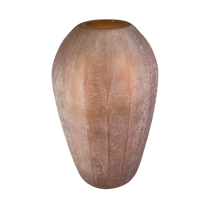 Artekko Frosted Γυάλινο Βάζο σε Πορτοκαλί Απόχρωση (20.3x20.3x33.8)cm