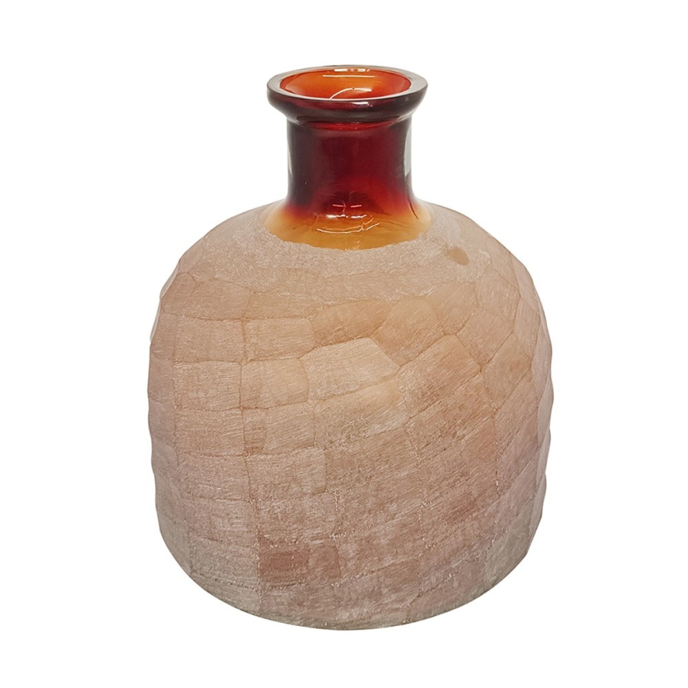 Artekko Frosted Γυάλινο Βάζο σε Πορτοκαλί Απόχρωση (18.5x18.5x20.3)cm