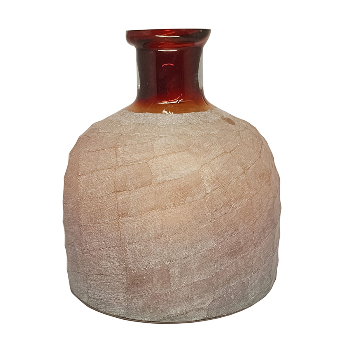 Artekko Frosted Γυάλινο Βάζο σε Πορτοκαλί Απόχρωση (18.5x18.5x20.3)cm