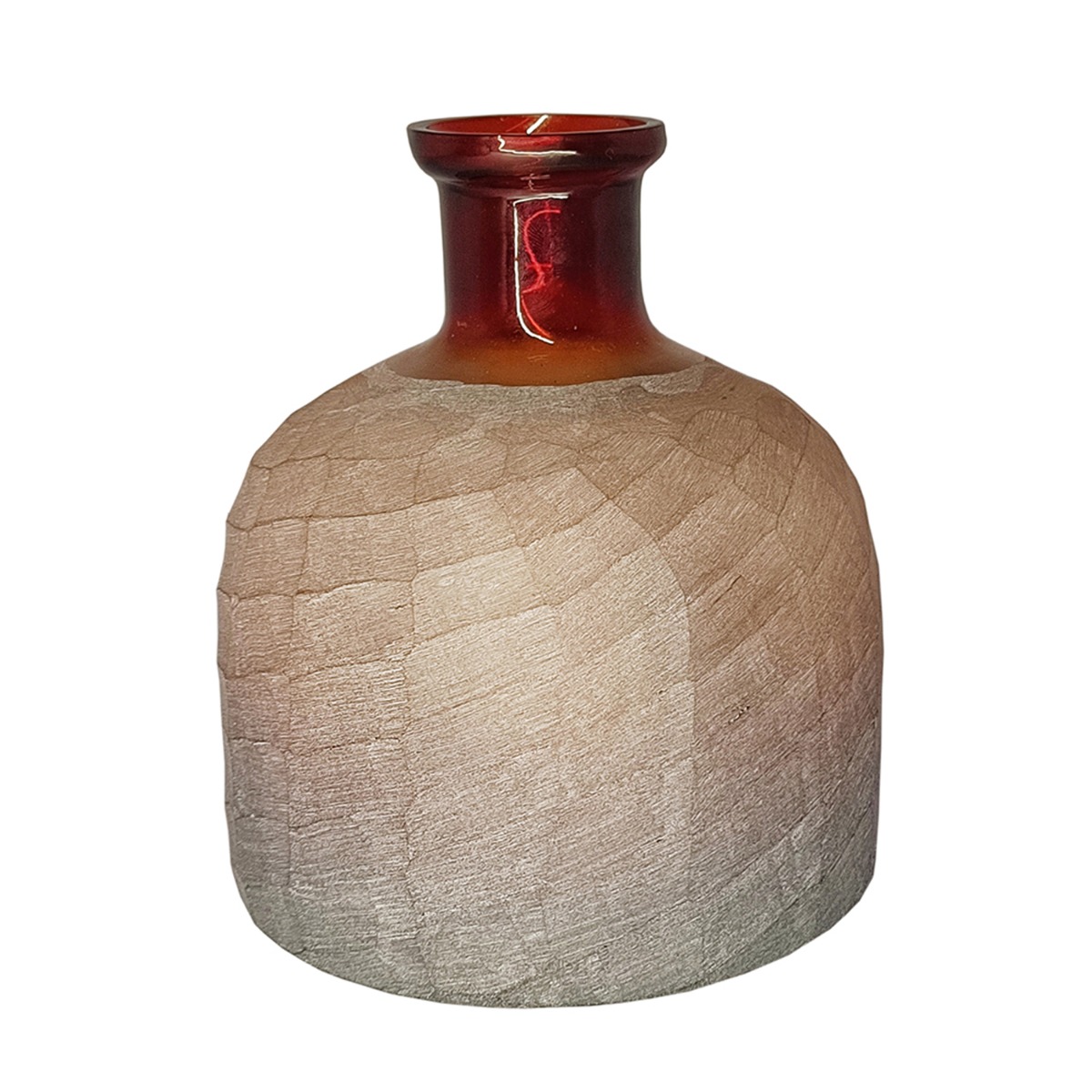 Artekko Frosted Γυάλινο Βάζο σε Πορτοκαλί Απόχρωση (18.5x18.5x20.3)cm