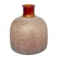 Artekko Frosted Γυάλινο Βάζο σε Πορτοκαλί Απόχρωση (18.5x18.5x20.3)cm
