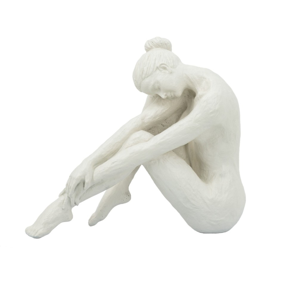 Artekko Yoga Figurine Λευκό Επιτραπέζιο Διακοσμητικό Ρητίνης με Γυναικεία Φιγούρα (27.2x10.8x22.2)cm
