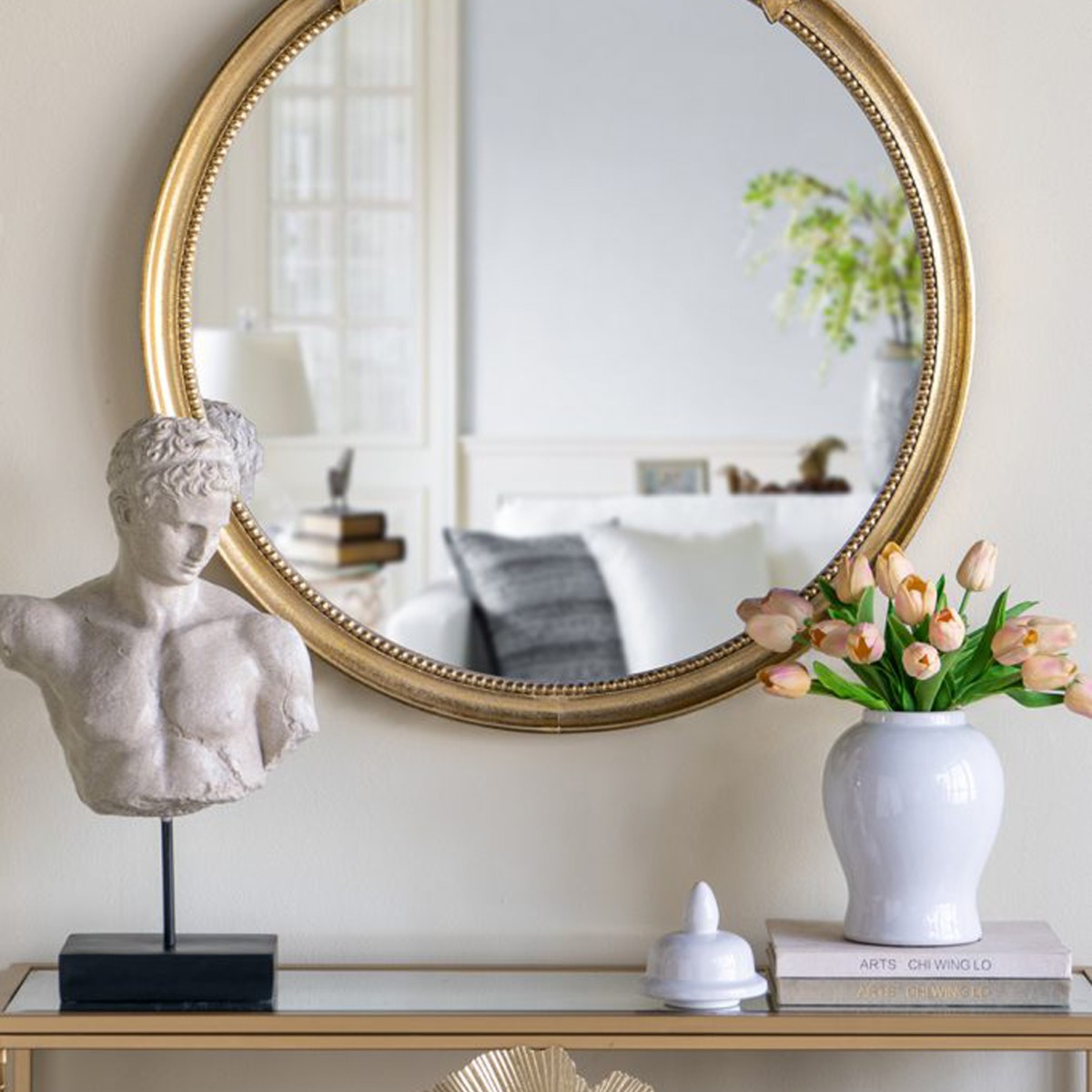 Artekko Bust Γκρι Διακοσμητική Προτομή Ρητίνης (29.5x17x54)cm