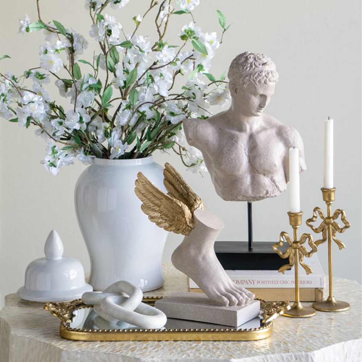 Artekko Bust Γκρι Διακοσμητική Προτομή Ρητίνης (29.5x17x54)cm