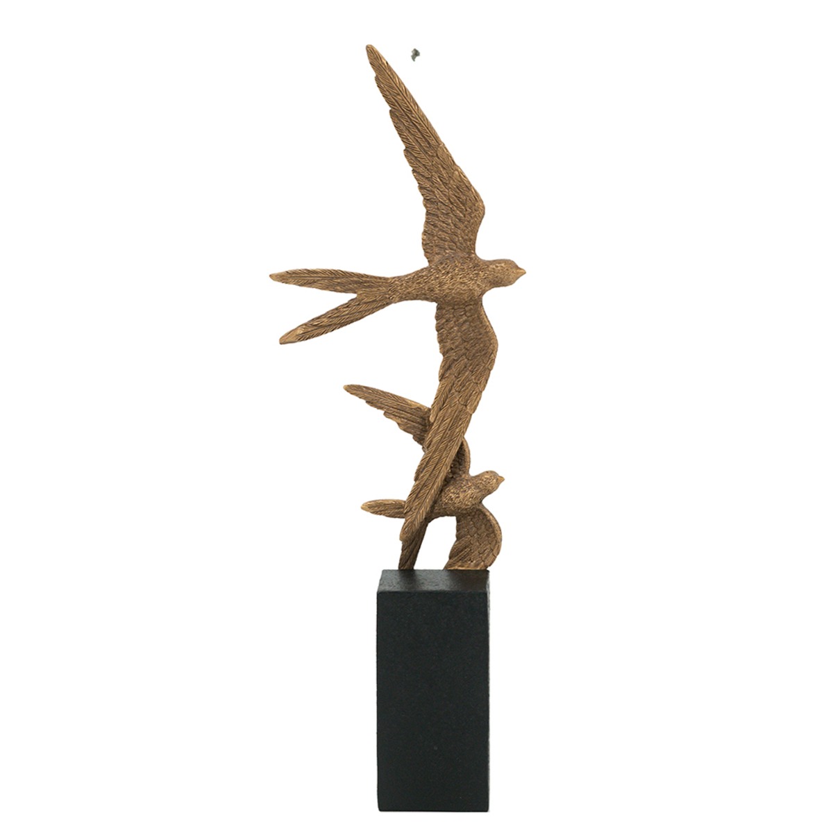 Artekko Flying Birds Μπρονζέ Επιτραπέζιο Διακοσμητικό με Πουλιά (12.5x7x40)cm