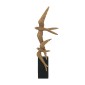 Artekko Flying Birds Μπρονζέ Επιτραπέζιο Διακοσμητικό με Πουλιά (12.5x7x40)cm