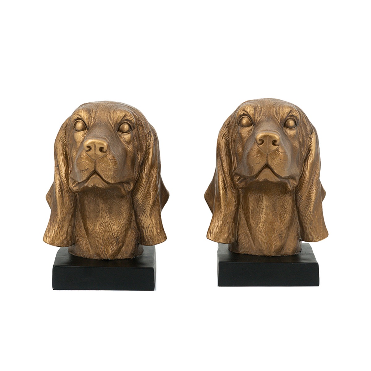 Artekkol Bookends Μπρονζέ Βιβλιοστάτες Ρητίνης με Σκυλιά (17.8x15x22)cm 2pcs