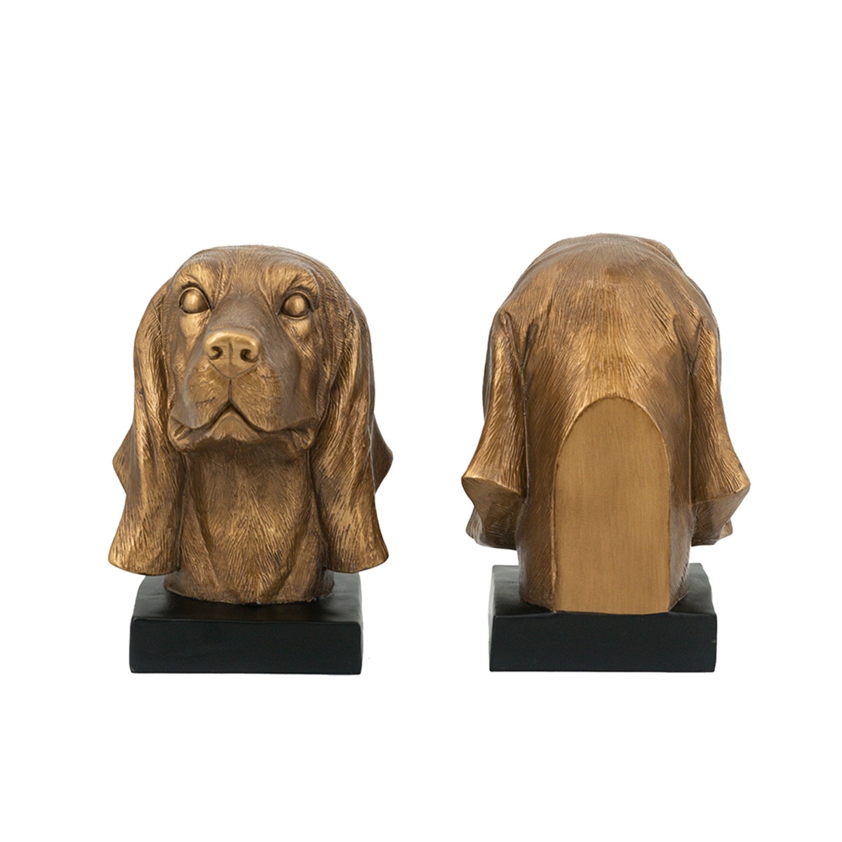 Artekkol Bookends Μπρονζέ Βιβλιοστάτες Ρητίνης με Σκυλιά (17.8x15x22)cm 2pcs