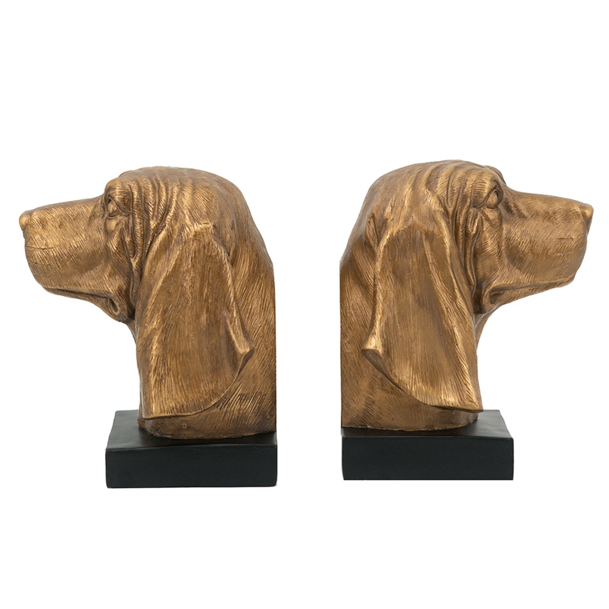 Artekkol Bookends Μπρονζέ Βιβλιοστάτες Ρητίνης με Σκυλιά (17.8x15x22)cm 2pcs