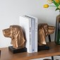 Artekkol Bookends Μπρονζέ Βιβλιοστάτες Ρητίνης με Σκυλιά (17.8x15x22)cm 2pcs