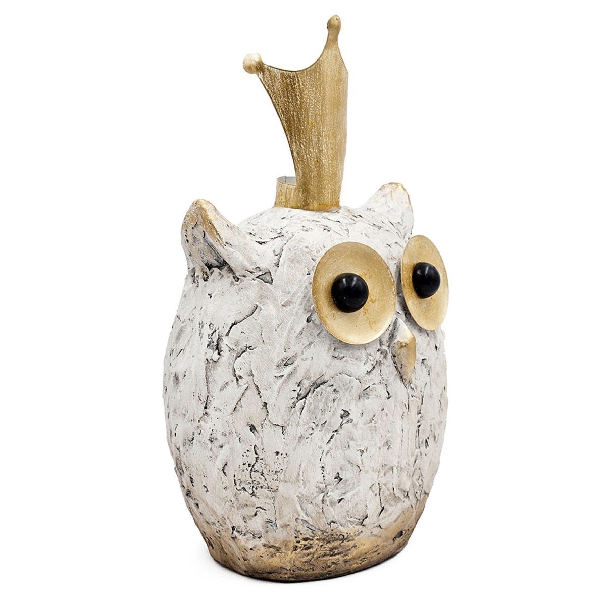 Artekko Animal Διακοσμητική Κουκουβάγια από Μαγνήσιο σε Λευκή Πατίνα (26.5x21x44.5)cm