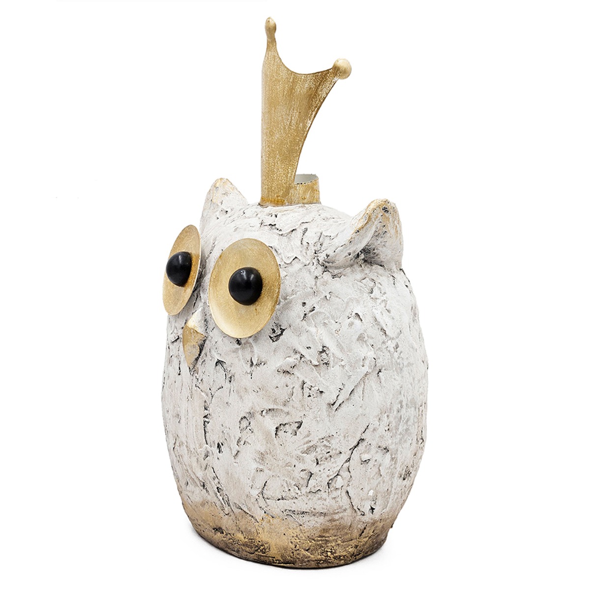 Artekko Animal Διακοσμητική Κουκουβάγια από Μαγνήσιο σε Λευκή Πατίνα (26.5x21x44.5)cm